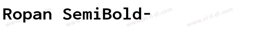 Ropan SemiBold字体转换